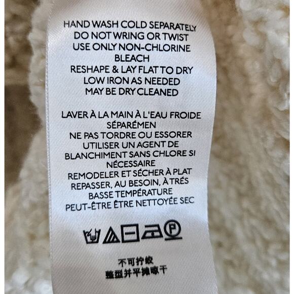 FREE PEOPLE We The Free XS Oversized Sweater Cream Cable Knit Wide Cuff 46" - Picture 10 of 10